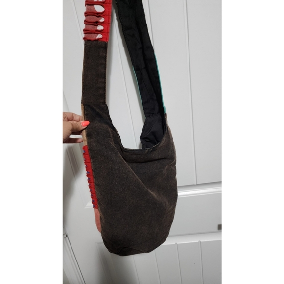 Womens boho hippie bag purse wide strap hobo patchwork NWOT - Picture 4 of 7